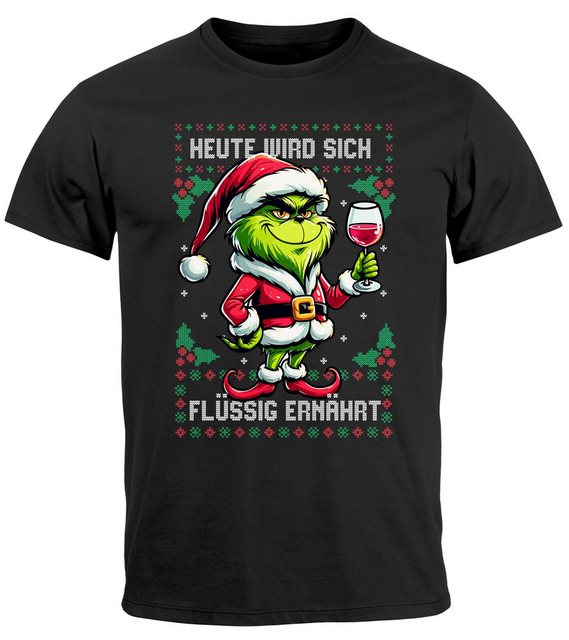 MoonWorks Print-Shirt Herren T-Shirt Anti-Weihnachten Grinch Weihnachtsmuff günstig online kaufen