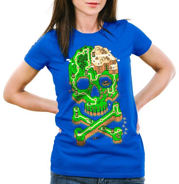 style3 T-Shirt Mario Skull totenkopf videospiel konsole super world günstig online kaufen