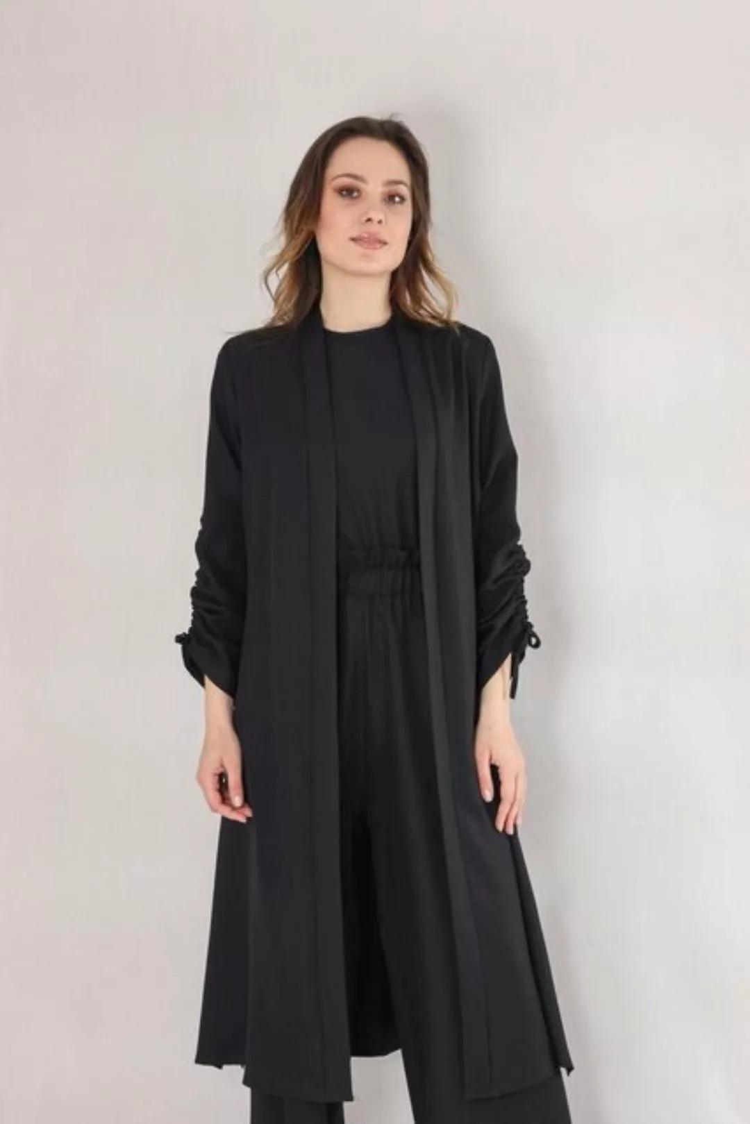 fashionshowcase Blusenkimono Damen Oversize-Kimono in Leinenoptik - Ärmel m günstig online kaufen