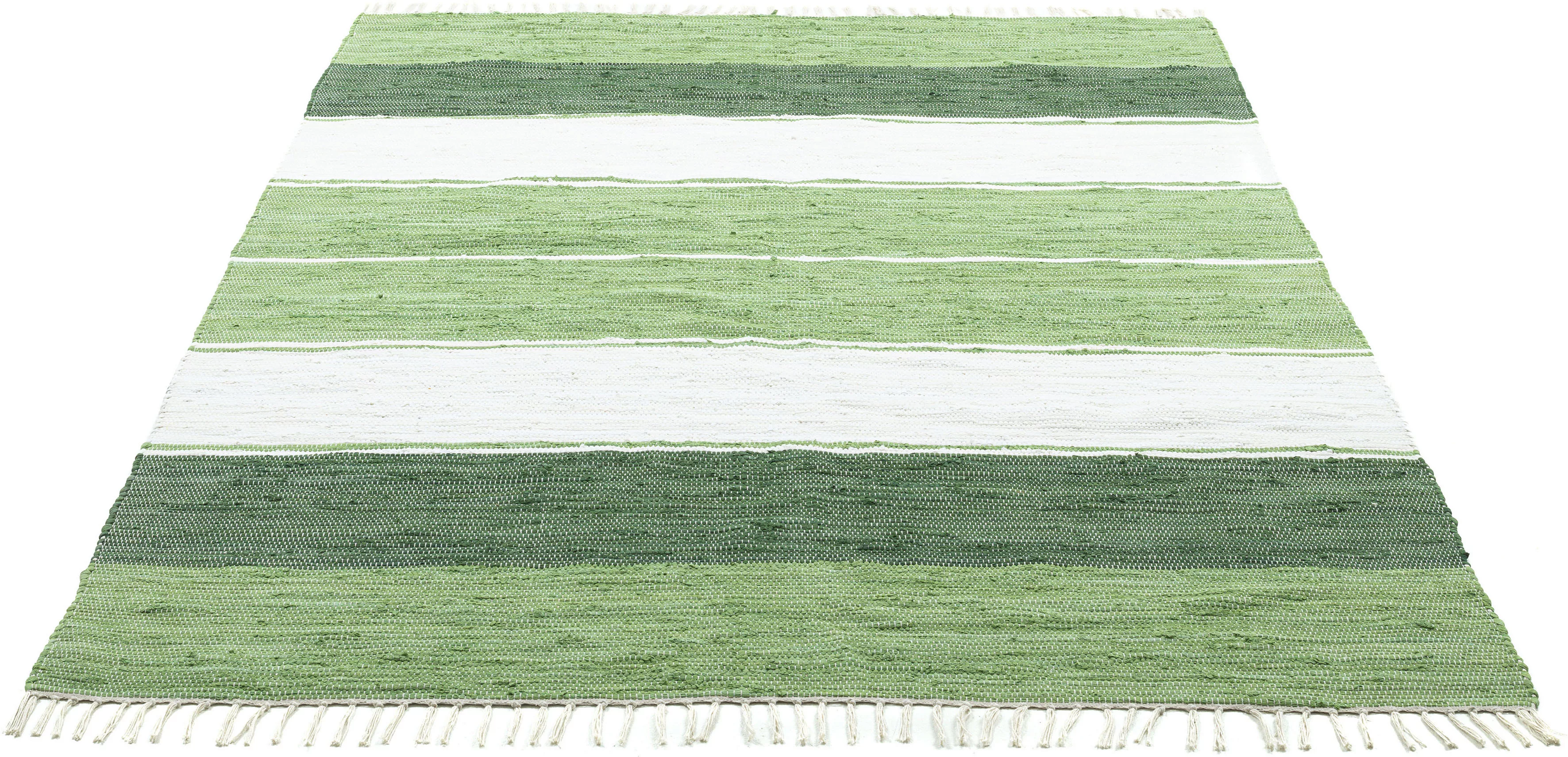 THEKO Teppich »Stripe Cotton«, rechteckig, 5 mm Höhe, Flachgewebe, gestreif günstig online kaufen