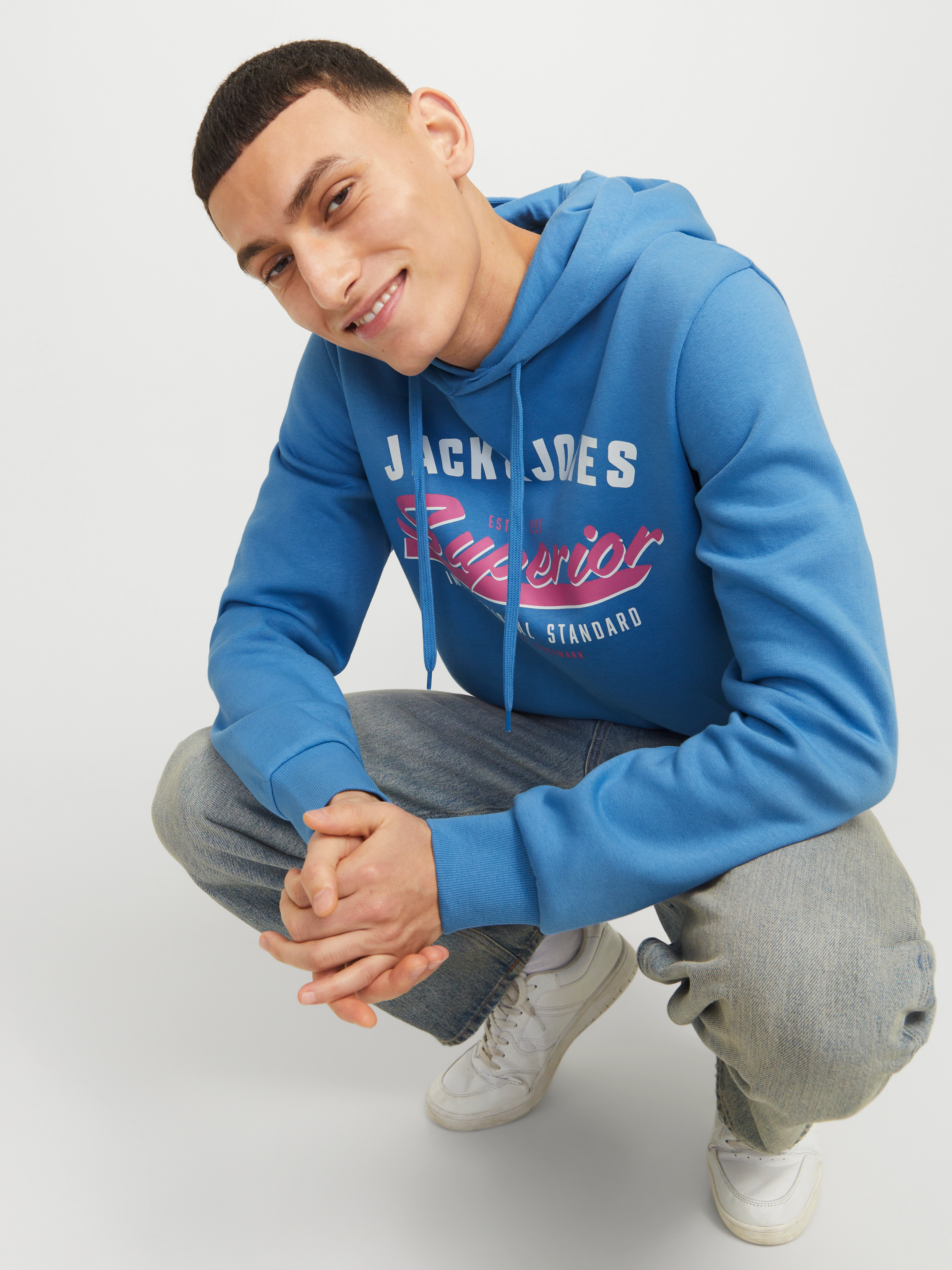 Jack & Jones Kapuzensweatshirt JJELOGO SWEAT HOOD 2 COL 24/25 NOOS mit Logo günstig online kaufen