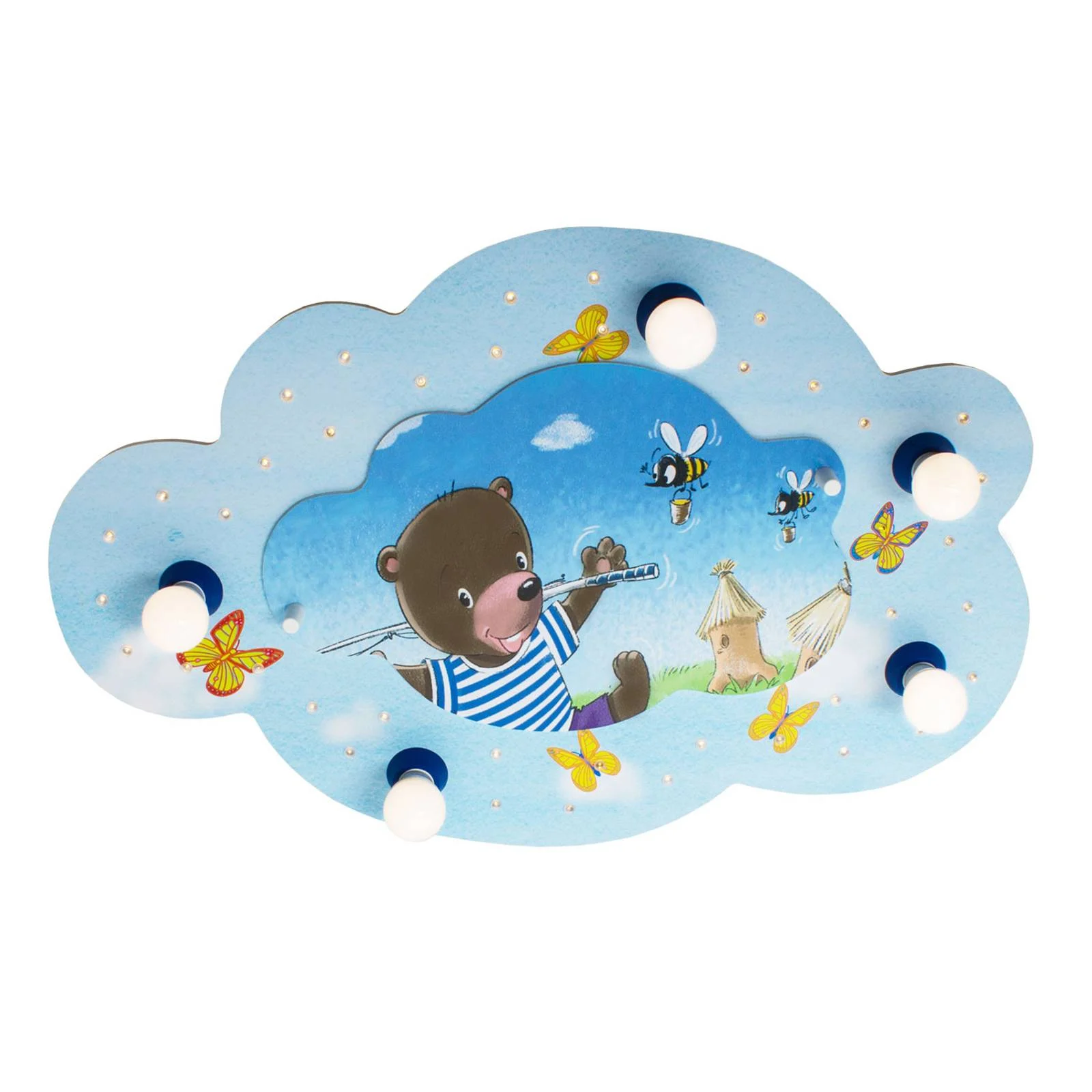 Deckenleuchte Bär mit Angel Bildwolke, blau günstig online kaufen