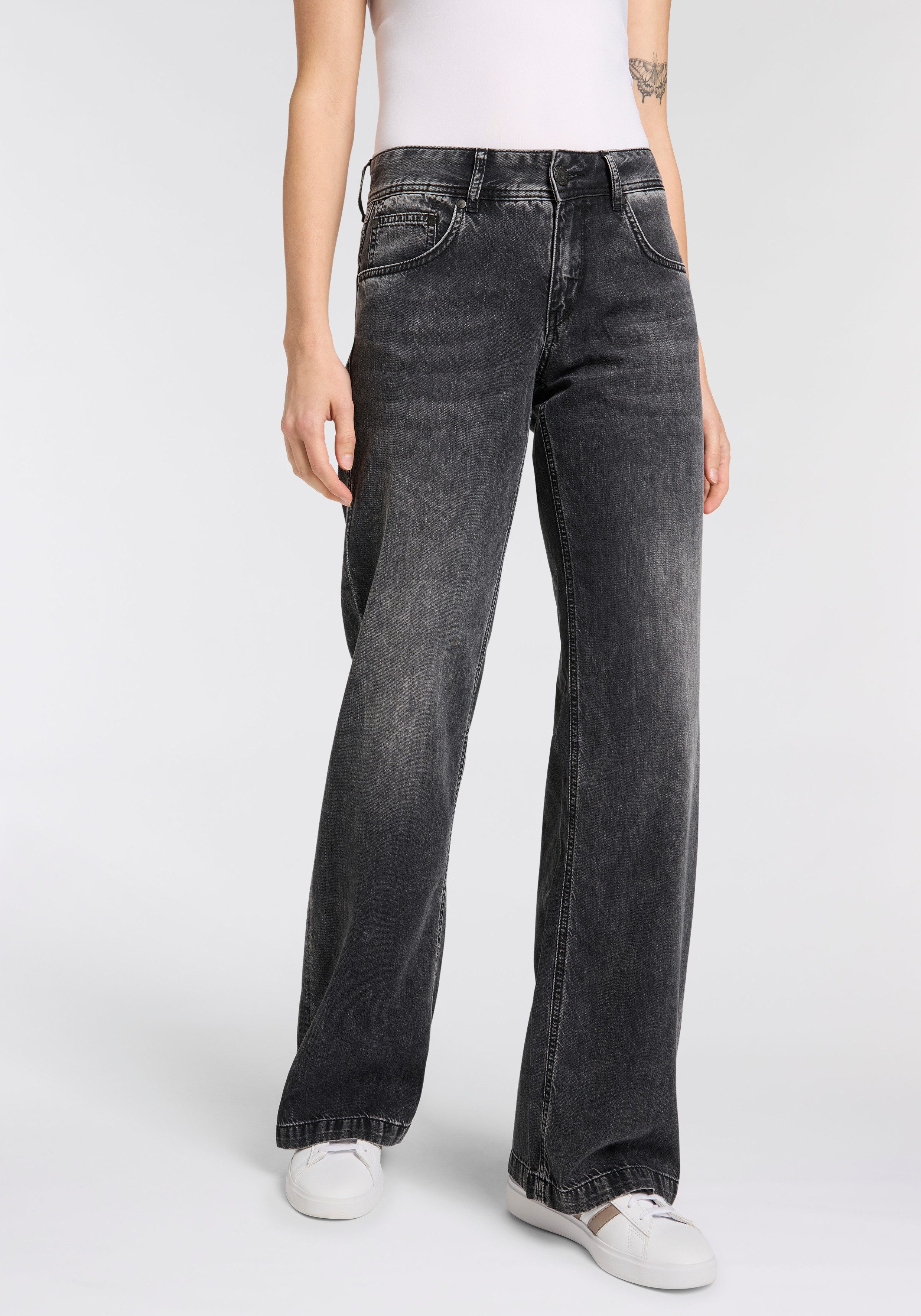 Herrlicher 5-Pocket-Jeans Edna Denim Black mit günstig online kaufen