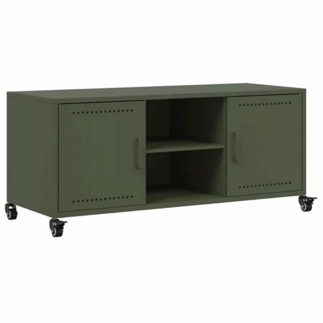 vidaXL TV-Schrank TV-Schrank Olivgrün 100,5x39x43,5 cm Kaltgewalzter Stahl günstig online kaufen