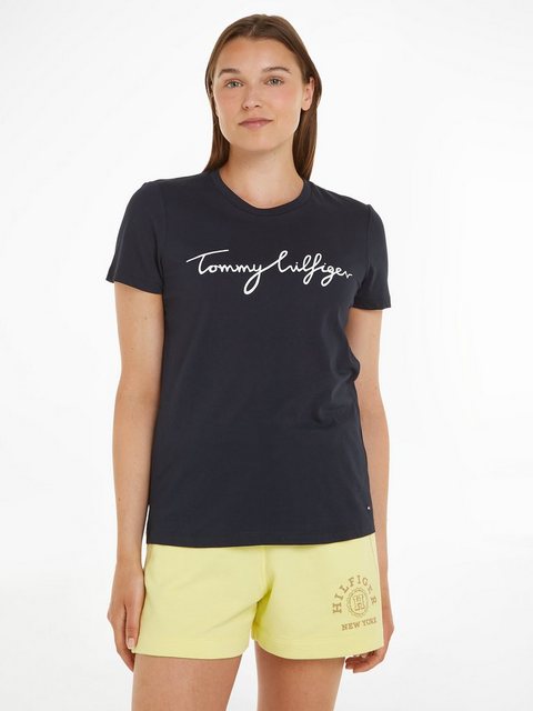 Tommy Hilfiger T-Shirt "REG C-NK SIGNATURE TEE SS", mit Logoschriftzug günstig online kaufen