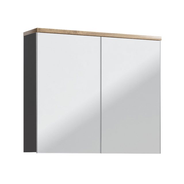 Lomadox Spiegelschrank SOLNA-56 80 cm, grau mit Wotaneiche, B x H x T ca. 8 günstig online kaufen