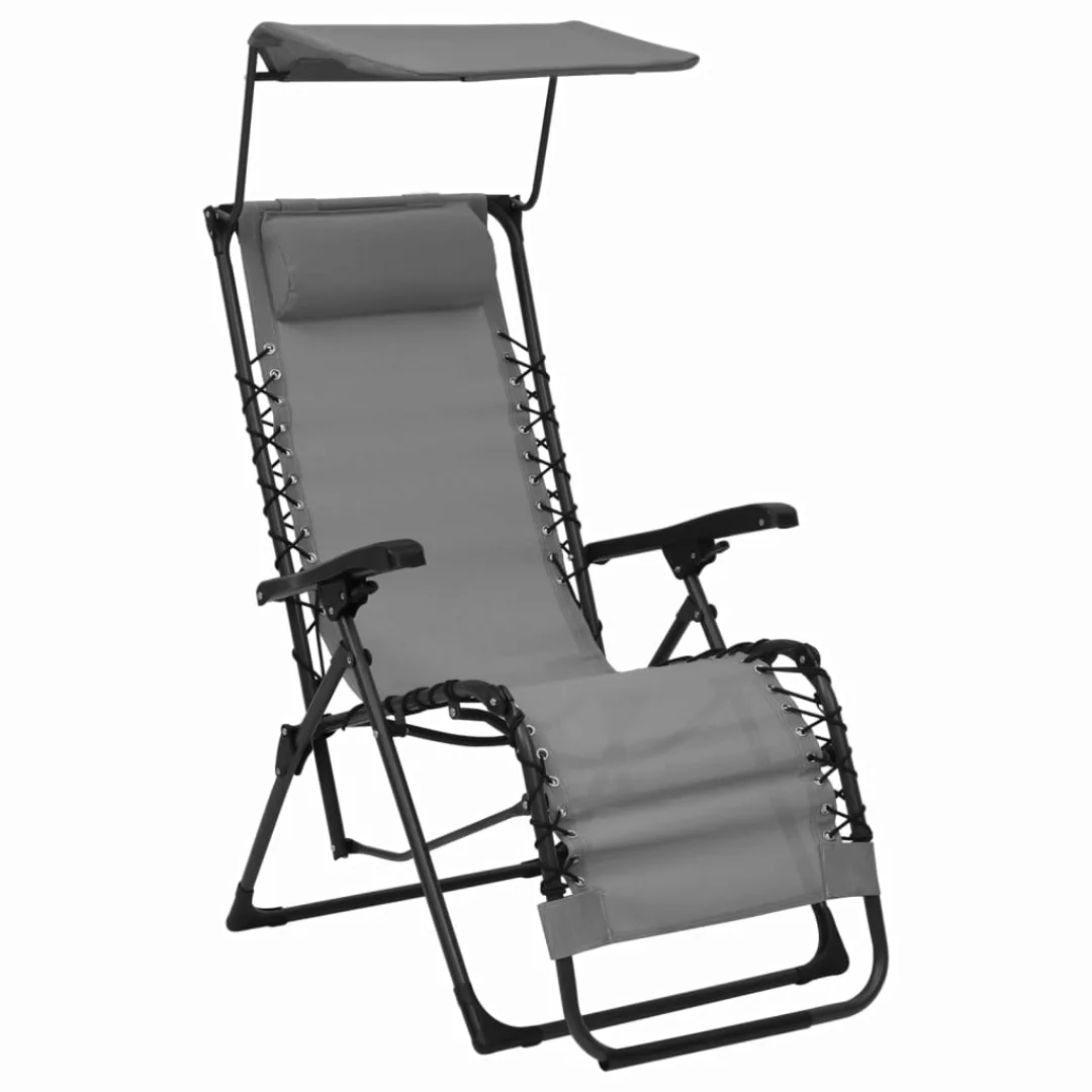 Klappbare Liegestühle 2 Stk. Textilene Grau günstig online kaufen