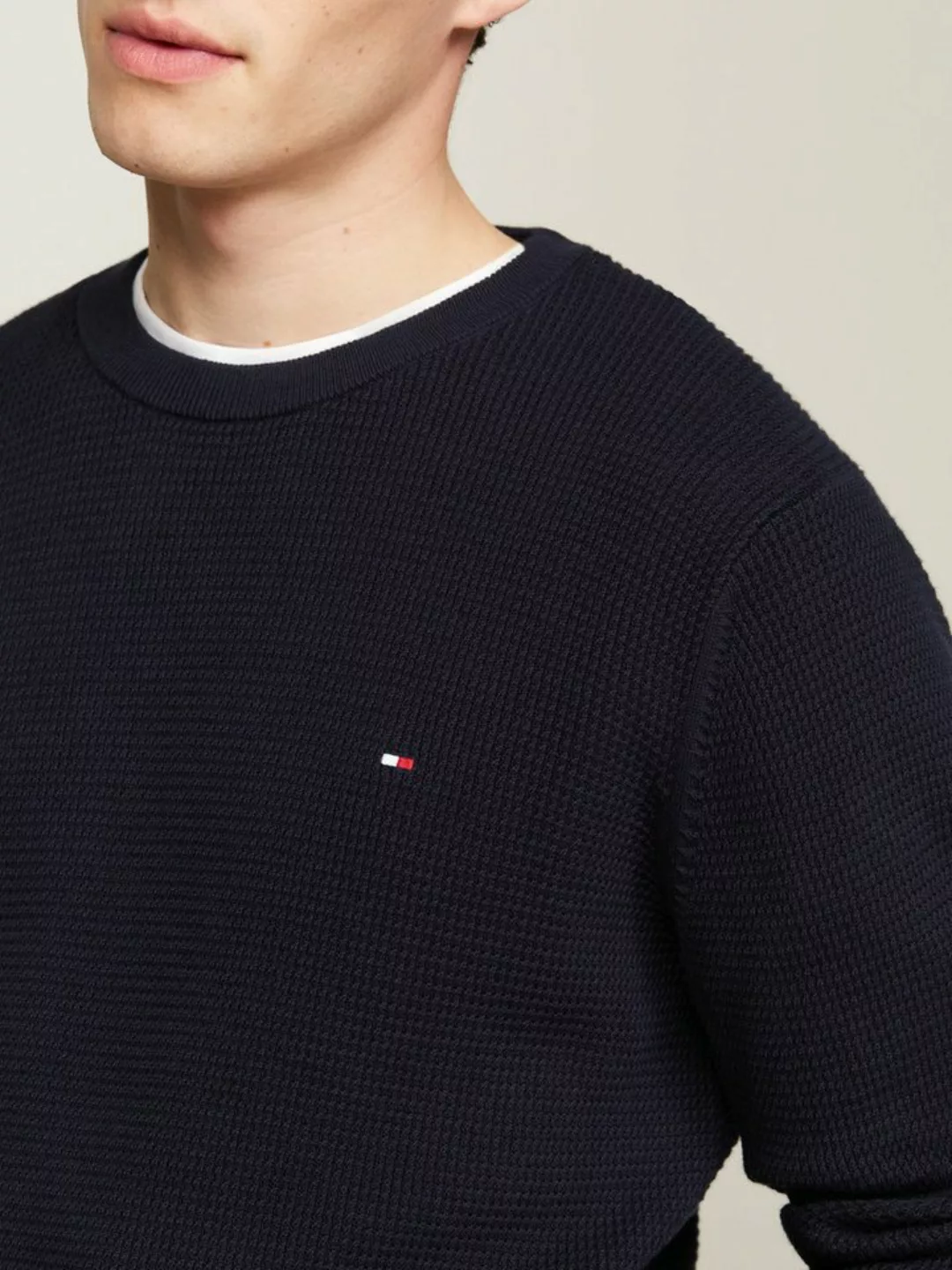 Tommy Hilfiger Rundhalspullover REFINED STRUCTURE CREW NK mit feiner Strukt günstig online kaufen