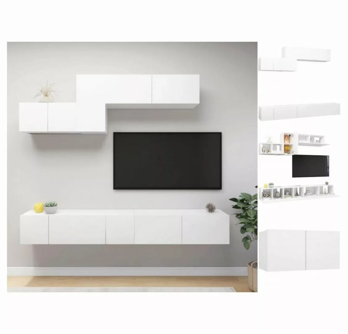 vidaXL TV-Schrank 6-tlg TV-Schrank-Set Weiß Spanplatte günstig online kaufen