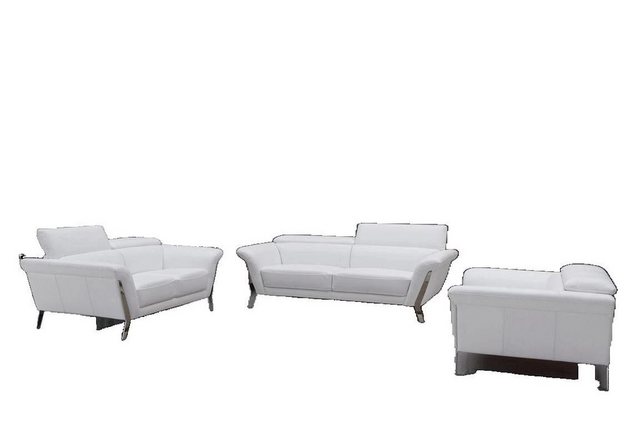 JVmoebel Sofa Weiße Sofagarnitur Sofa Set 3+2 (ohne Sessel) Polstergarnitur günstig online kaufen