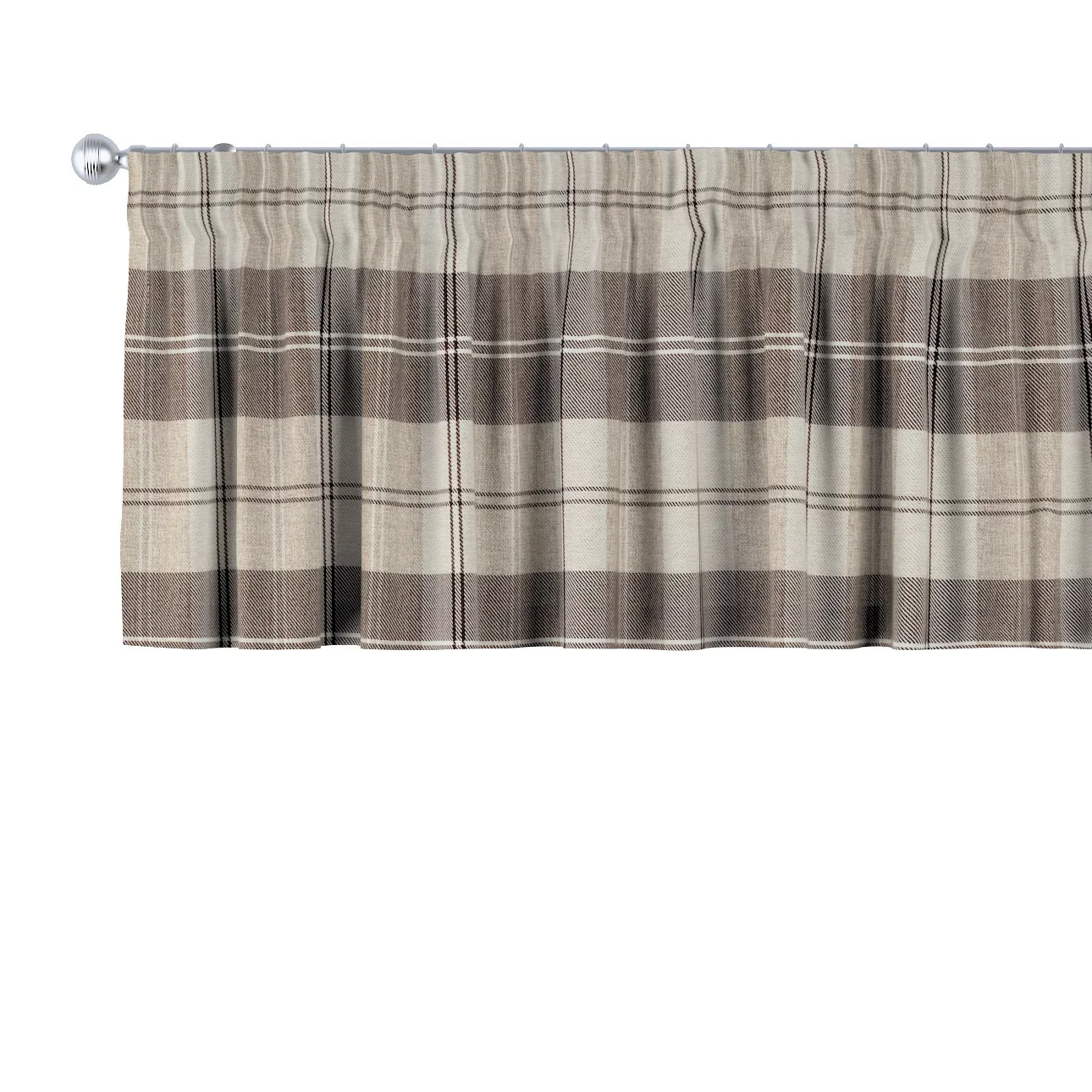 Kurzgardine mit Kräuselband, braun-beige, 130 x 40 cm, Edinburgh (115-80) günstig online kaufen