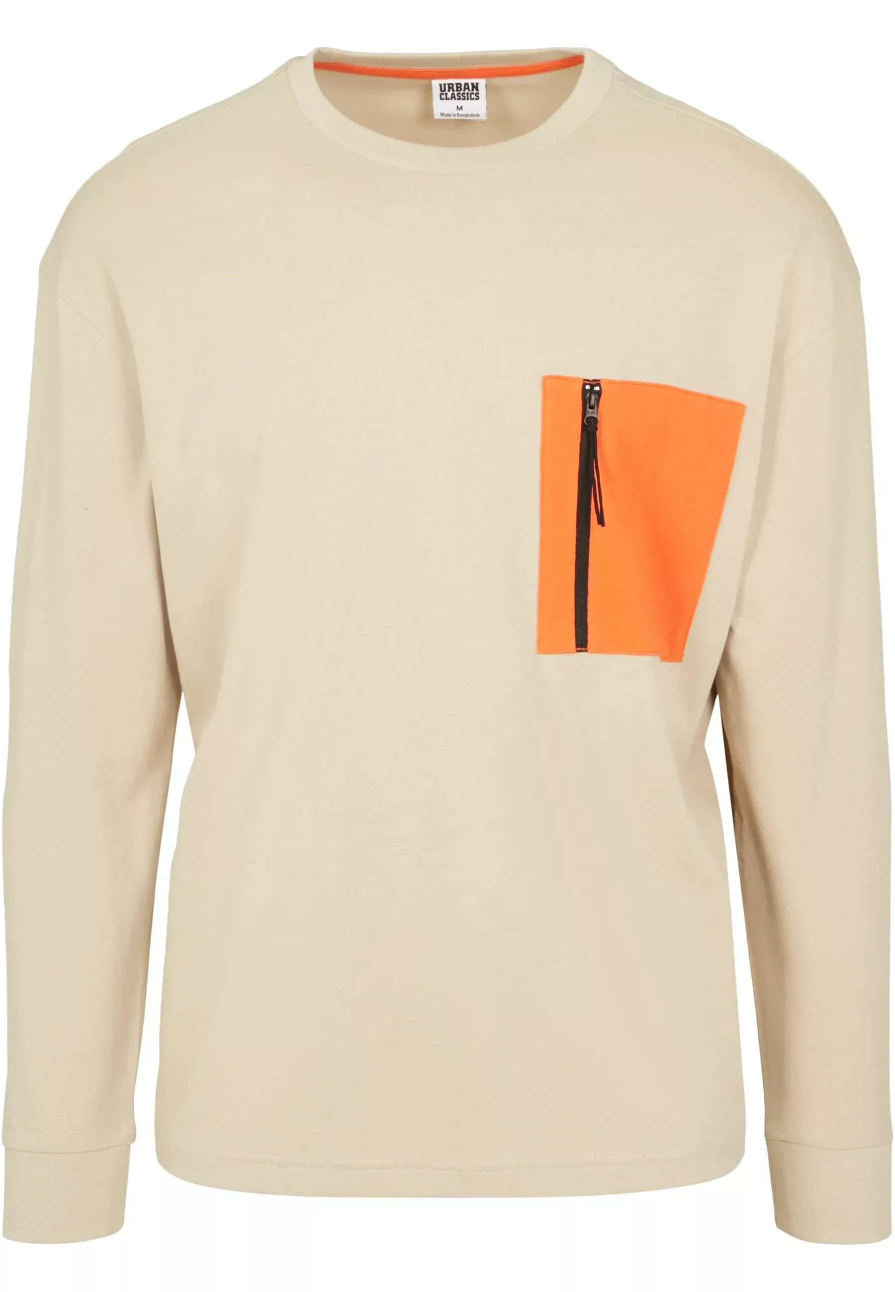 URBAN CLASSICS T-Shirt "Urban Classics Herren Boxy Big Contrast Pocket LS" günstig online kaufen