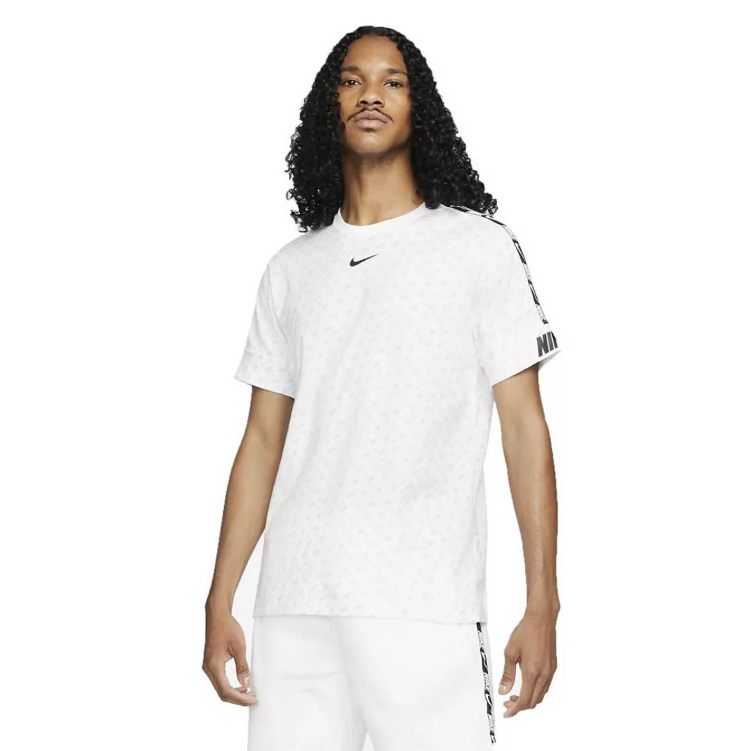 Nike Sportswear Repeat Print Kurzarm T-shirt XL White / Black günstig online kaufen