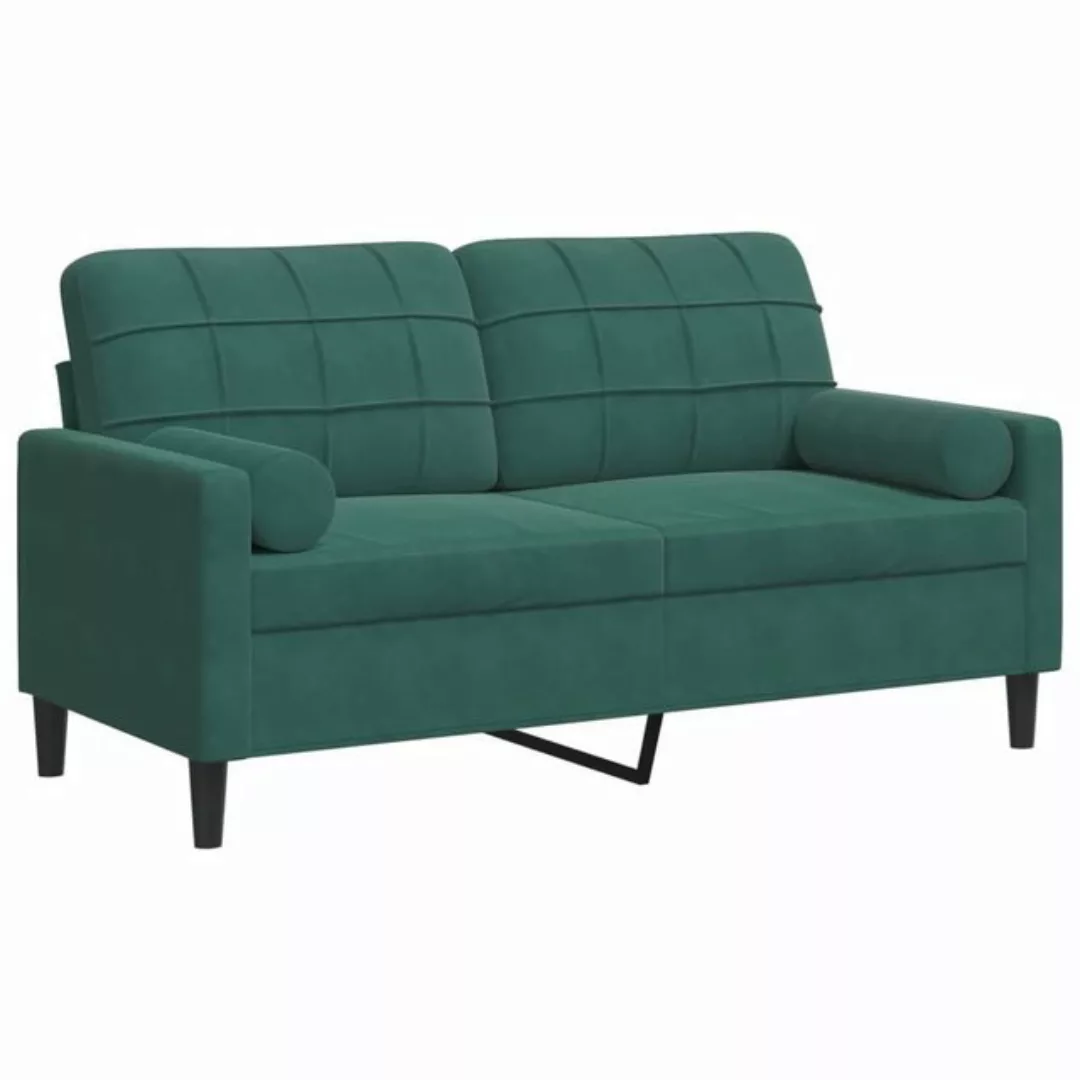 vidaXL Sofa 2-Sitzer-Sofa mit Zierkissen Dunkelgrün 140 cm Samt günstig online kaufen