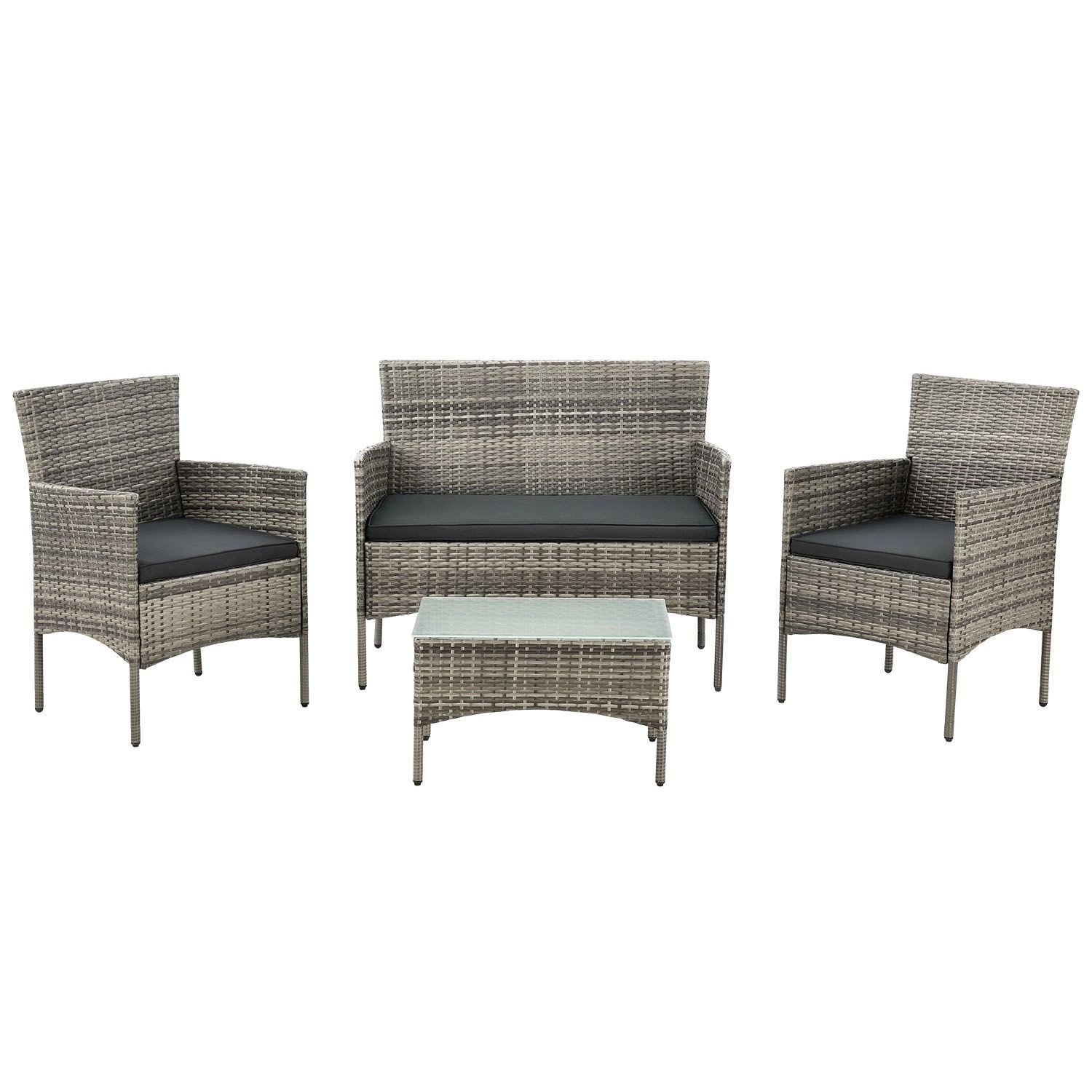 Juskys Gartenlounge-Set Fort Myers, wetterfeste Polyrattan günstig online kaufen