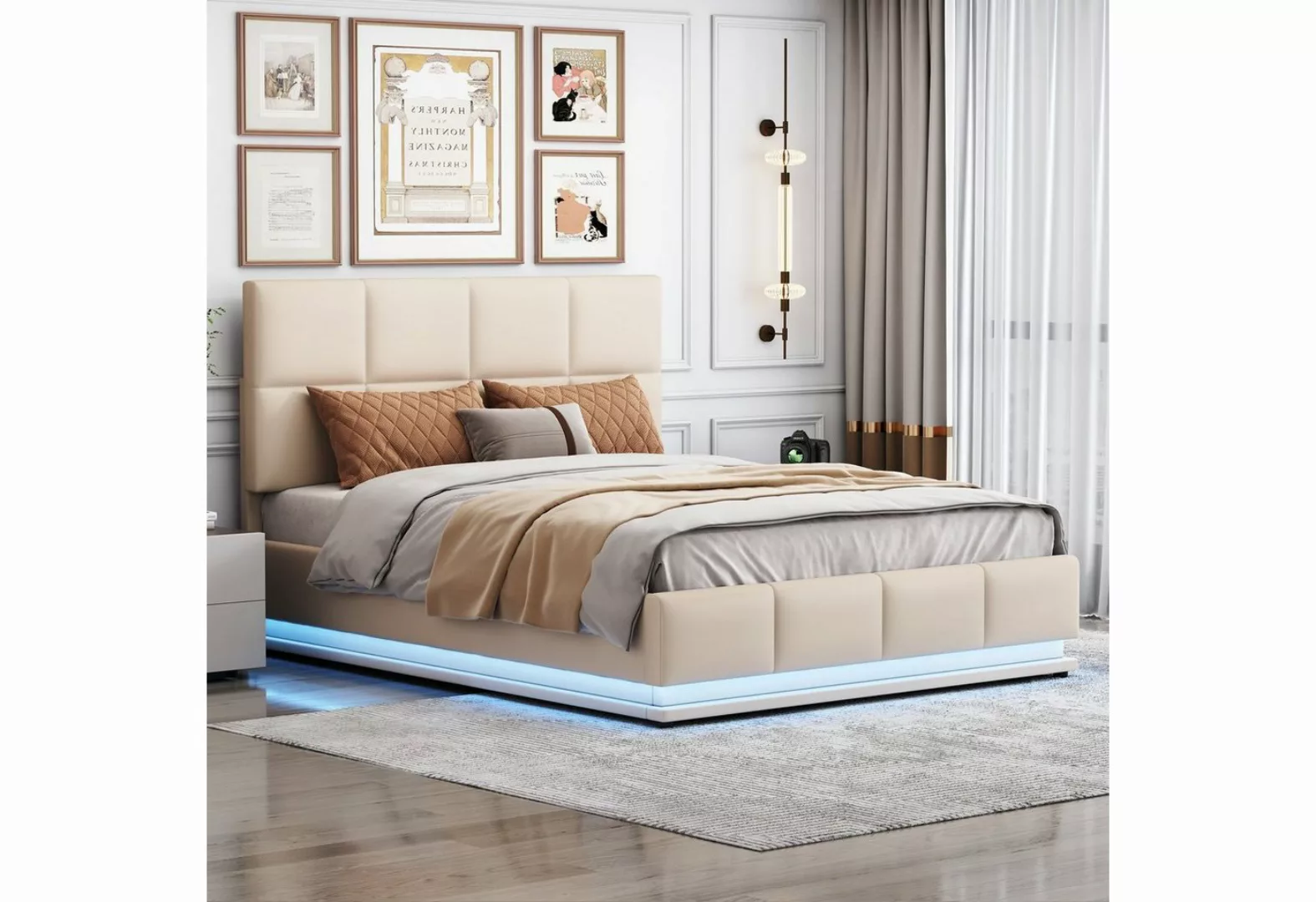 REDOM Polsterbett Doppelbett Bett Funktionsbett Hydraulisch ohne Matratze ( günstig online kaufen