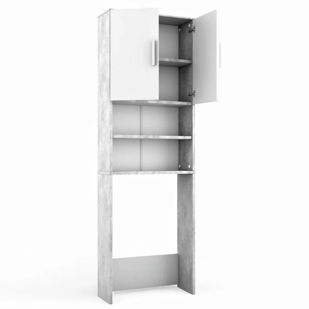 Vicco Waschmaschinenumbauschrank, Beton/Weiß, 64 x 190 cm günstig online kaufen