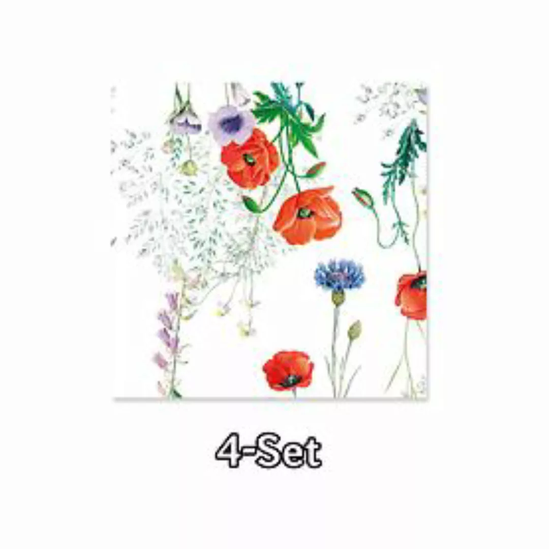 4er-Set Servietten 'Mille coquelicots' je 50x50cm günstig online kaufen