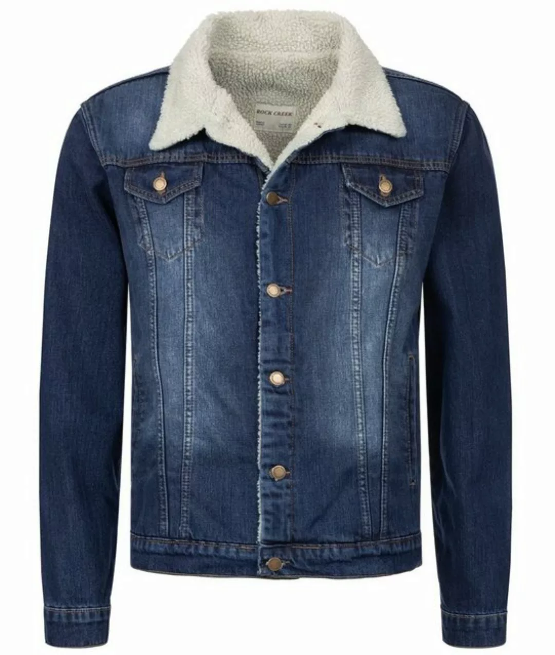 Rock Creek Winterjacke Rock Creek Winter Jeansjacke mit Teddyfellkragen H-2 günstig online kaufen