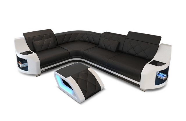 Sofa Dreams Ecksofa Sofa Genua Mini Leder L Form, Designersofa, Ledersofa m günstig online kaufen