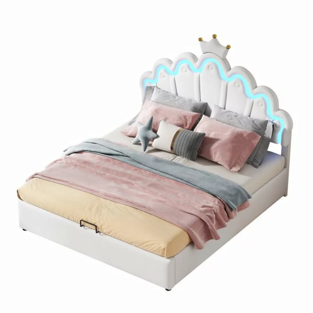 Welikera Bett 140*200cm Flachbett,Prinzessinnenbett,Verstellbare Ambientebe günstig online kaufen