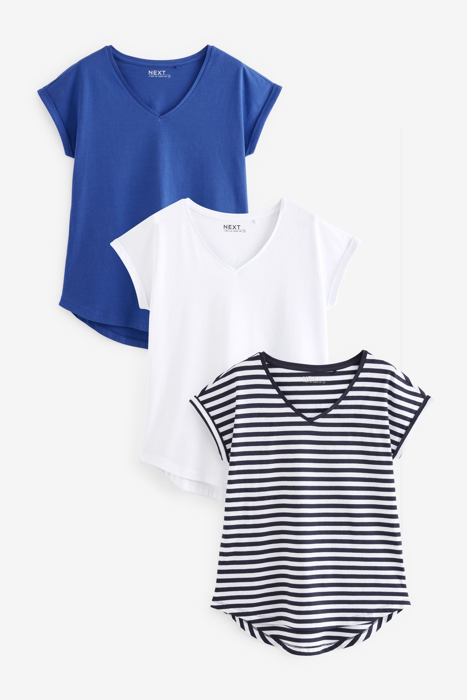 Next T-Shirt 3er-Pack T-Shirts mit V-Ausschnitt, günstig online kaufen