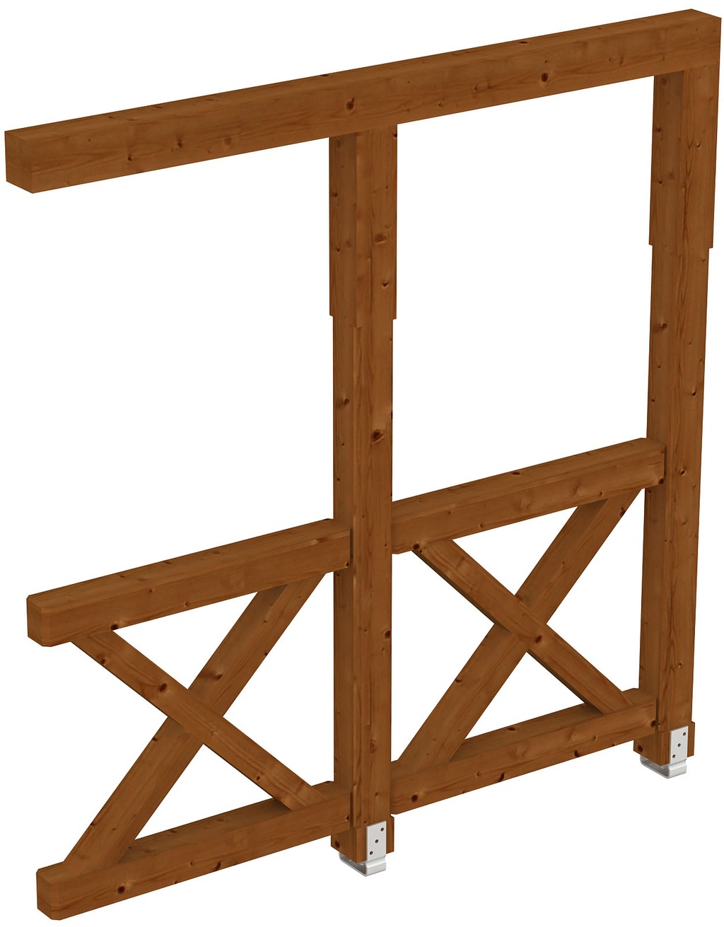 Skan Holz Seitenwand Andreaskreuz 205 x 210 cm Douglasie Nussbaum günstig online kaufen