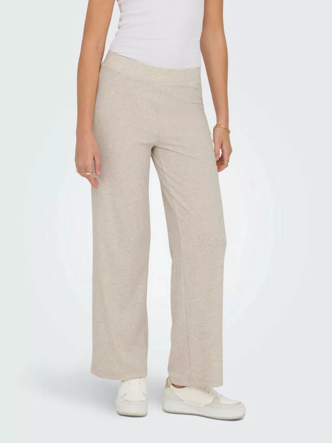 ONLY Stoffhose Hose Wide Leg elastische Taille Regular Fit 7768 in Beige günstig online kaufen