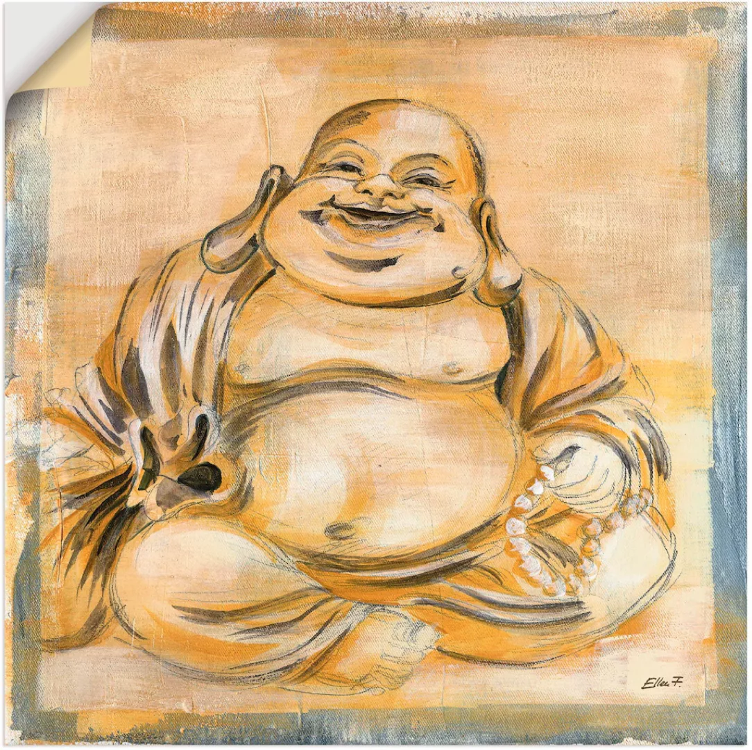 Artland Wandbild "Fröhlicher Buddha I", Religion, (1 St.), als Leinwandbild günstig online kaufen