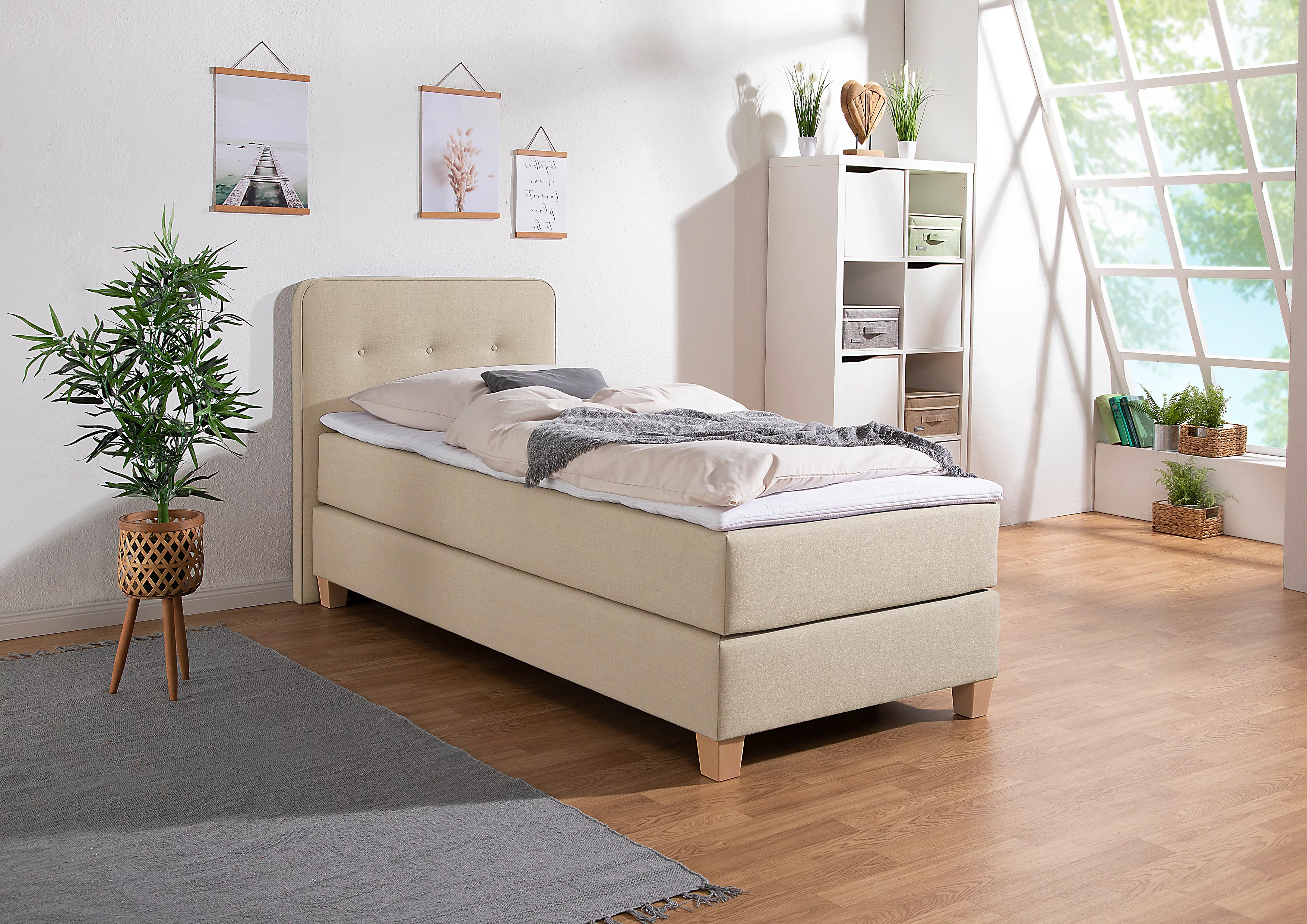 Home affaire Boxspringbett "Fargo", inkl. Topper, in 3 Matratzenarten, in S günstig online kaufen