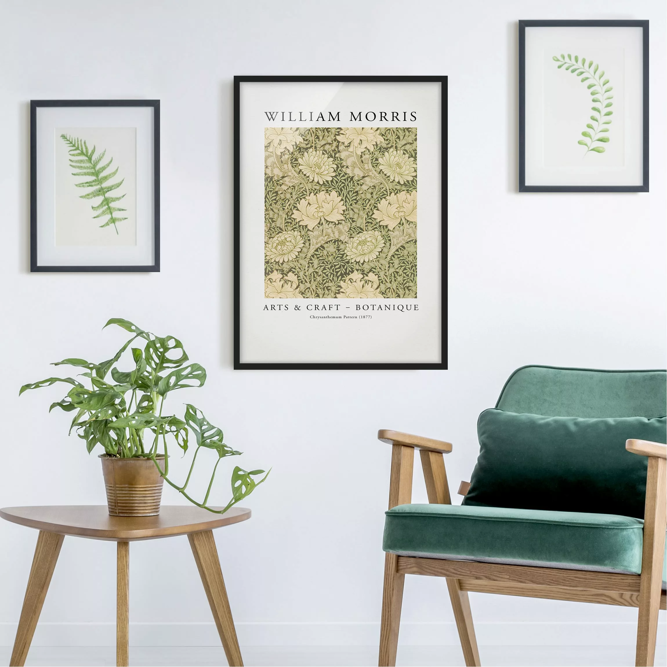 Bild mit Rahmen William Morris - Chrysanthemum Pattern günstig online kaufen