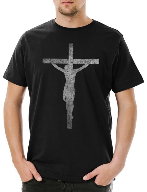 Urban Backwoods Print-Shirt Jesus Cross Herren T-Shirt Christ Messiah Messi günstig online kaufen