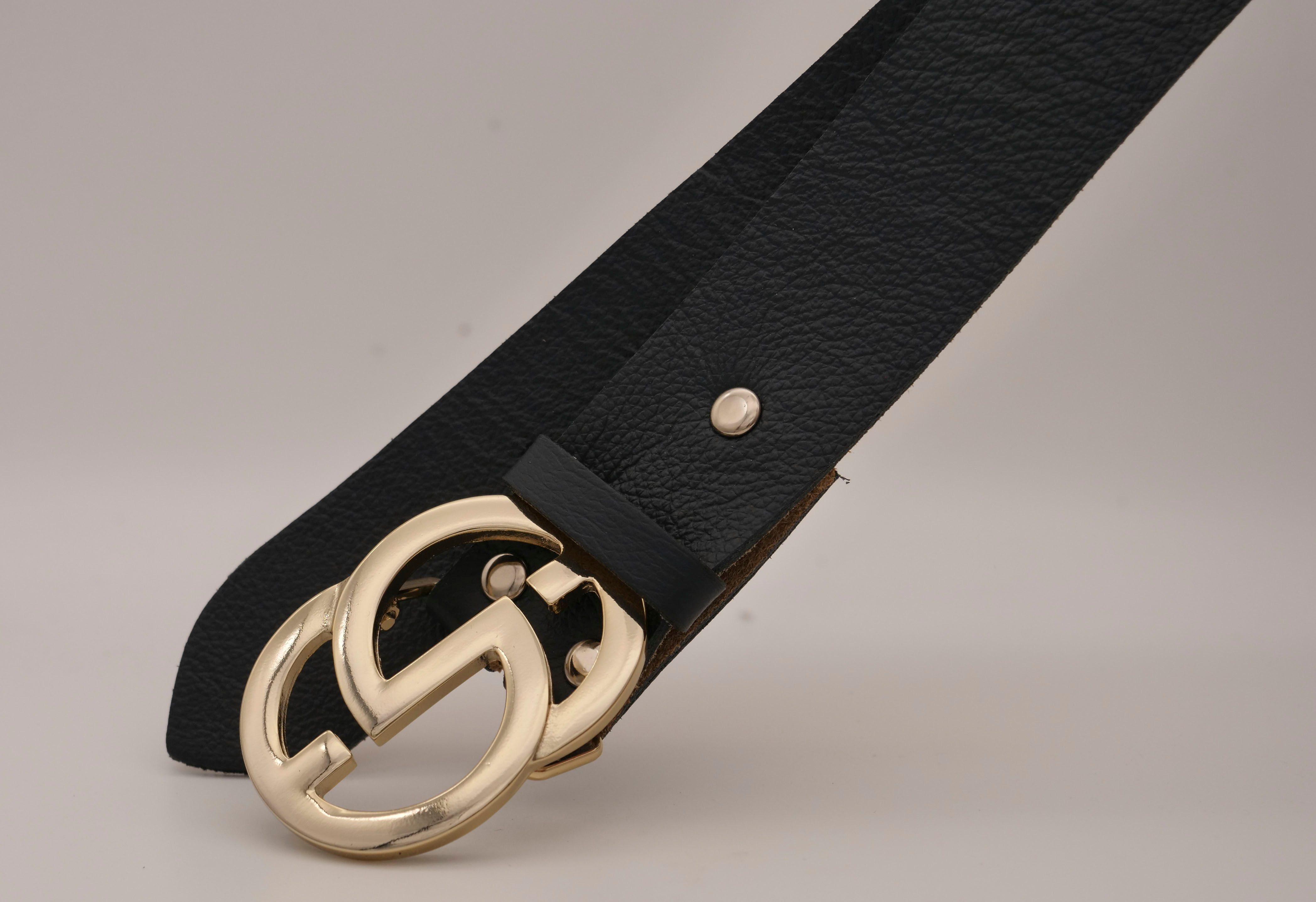 AnnaMatoni Ledergürtel mit goldener Schließe günstig online kaufen