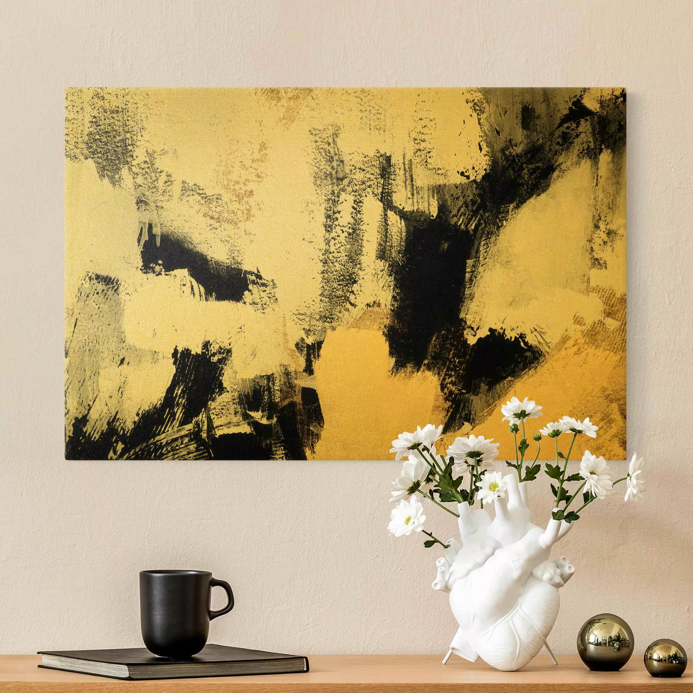 Leinwandbild Gold Gold Collage günstig online kaufen