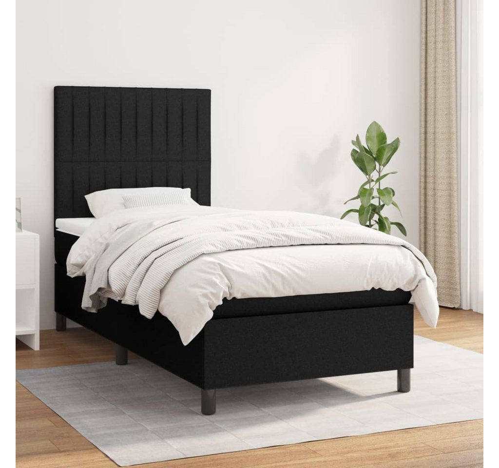 furnicato Bett Boxspringbett mit Matratze Schwarz 80x200 cm Stoff günstig online kaufen