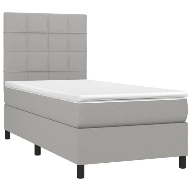 vidaXL Boxspringbett, Boxbett mit Matratze Hellgrau 80x200 cm Stoff günstig online kaufen