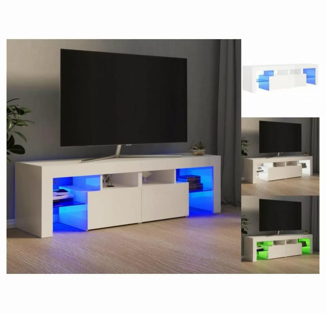 vidaXL TV-Schrank TV-Schrank mit LED-Leuchten Hochglanz-Weiß 140x35x40 cm L günstig online kaufen