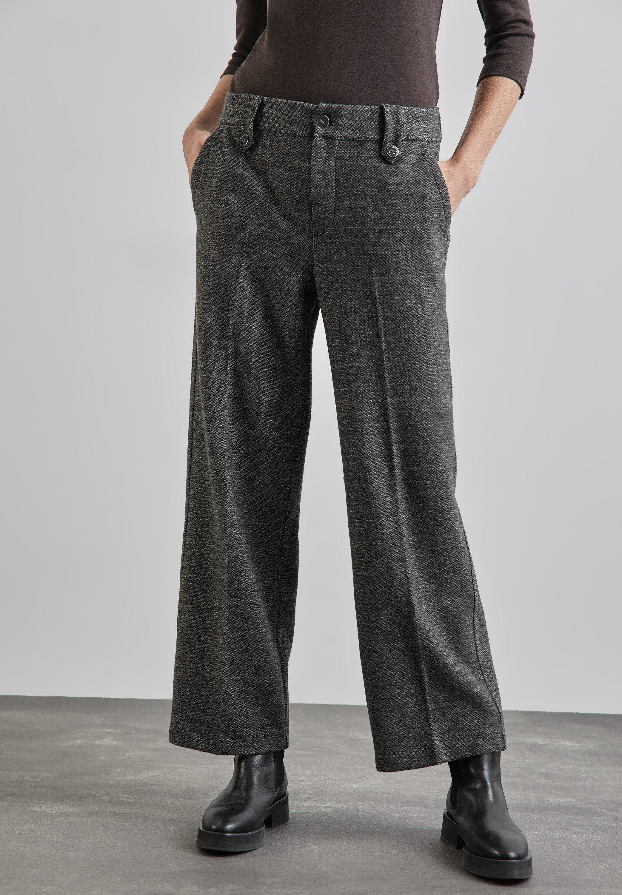 STREET ONE Stoffhose, Sommerhose Fishbone-Hose im Casual Fit günstig online kaufen
