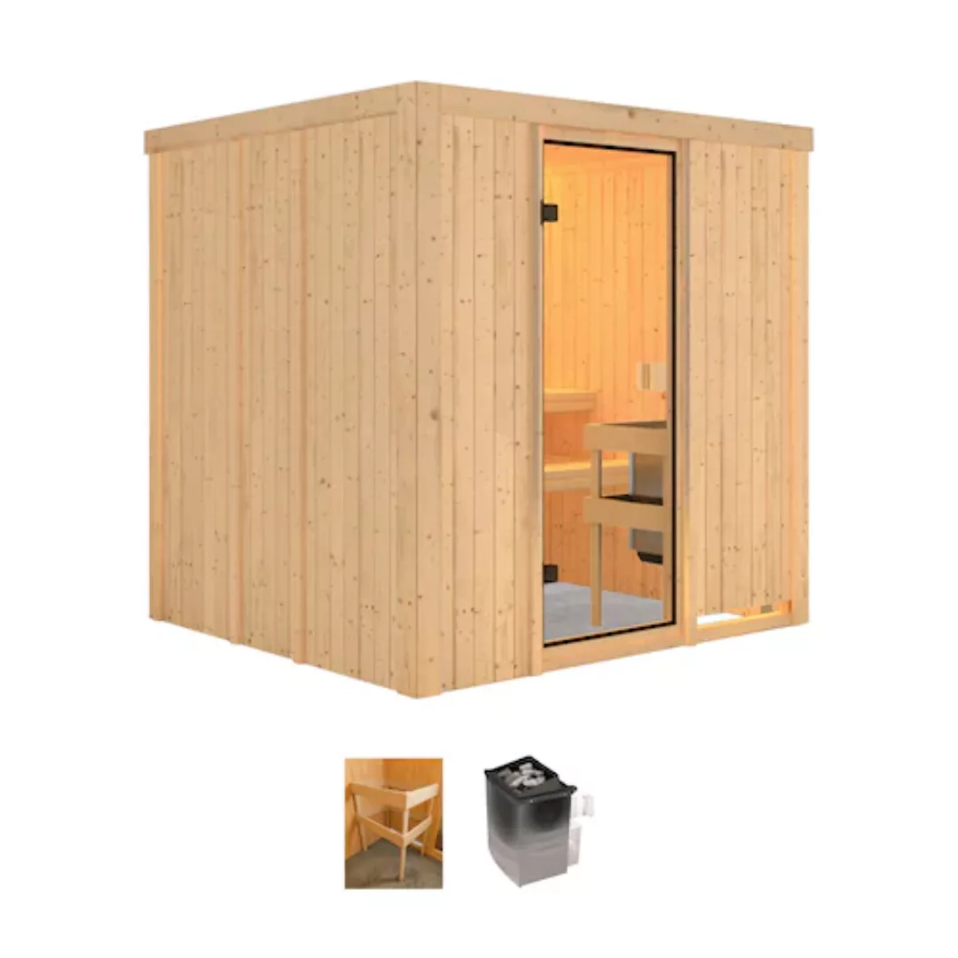 welltime Sauna »Venus«, (Set), 9 kW-Ofen mit int. Steuerung günstig online kaufen