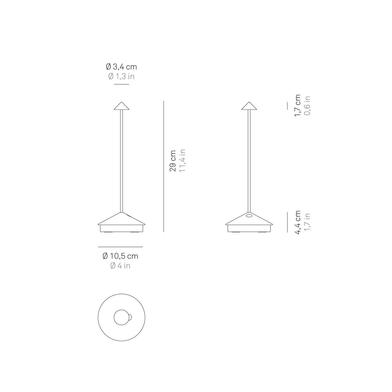 Zafferano Pina 3K Akku-Tischlampe Folie silber günstig online kaufen