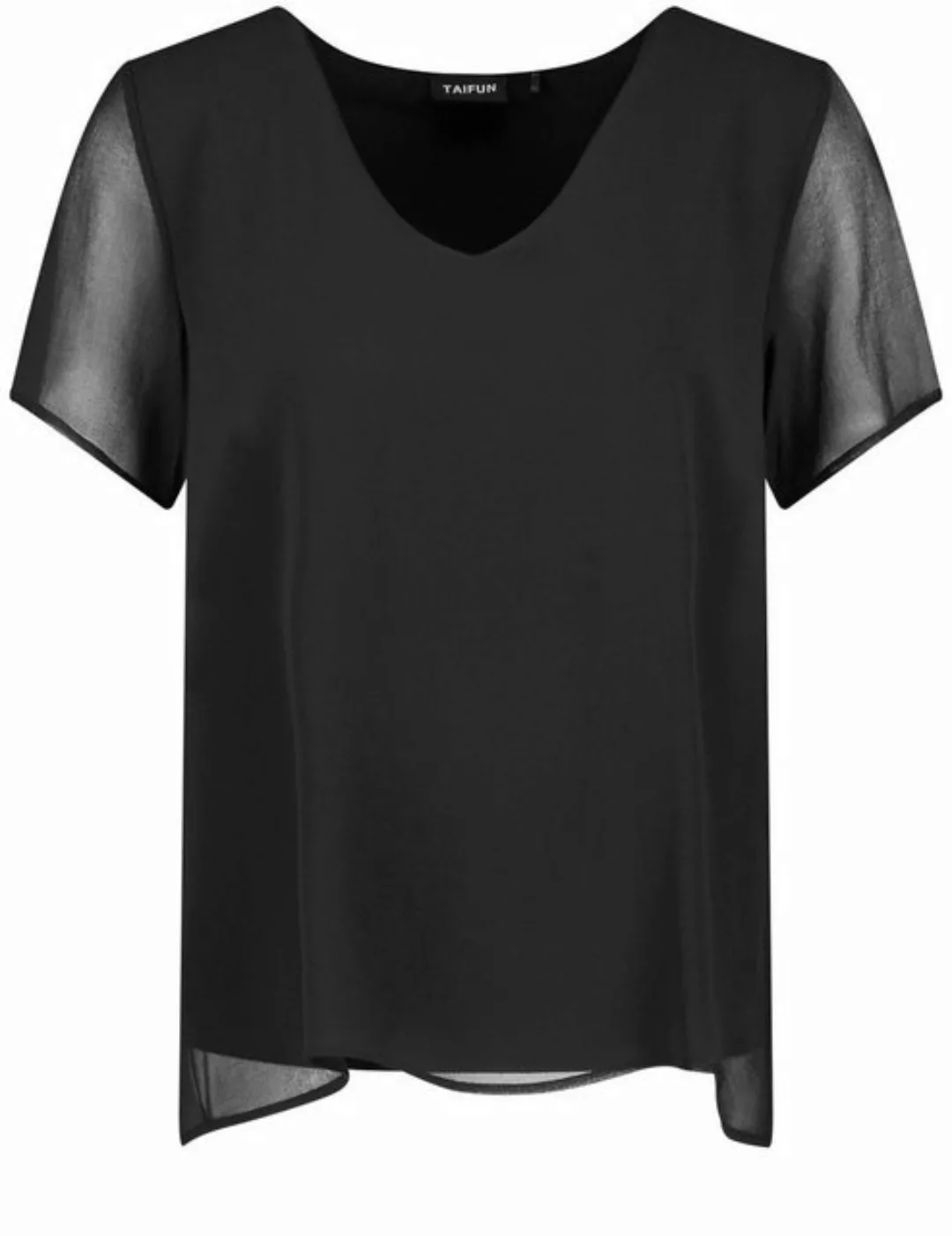 Taifun Poloshirt Shirt mit Chiffon-Layer günstig online kaufen