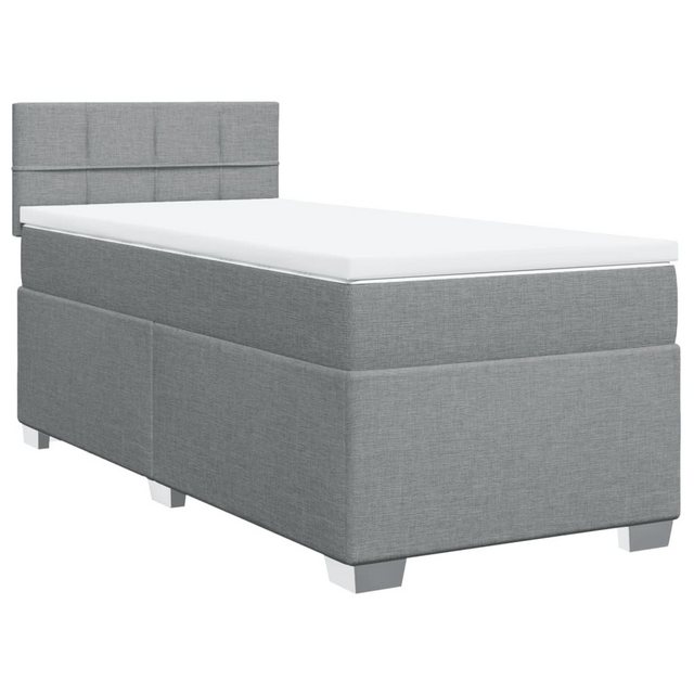 vidaXL Boxspringbett, Boxspringbett mit Matratze Hellgrau 80x200 cm Stoff günstig online kaufen