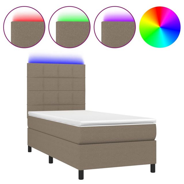 vidaXL Boxspringbett Bett Boxspringbett mit Matratze & LED Stoff (90 x 200 günstig online kaufen