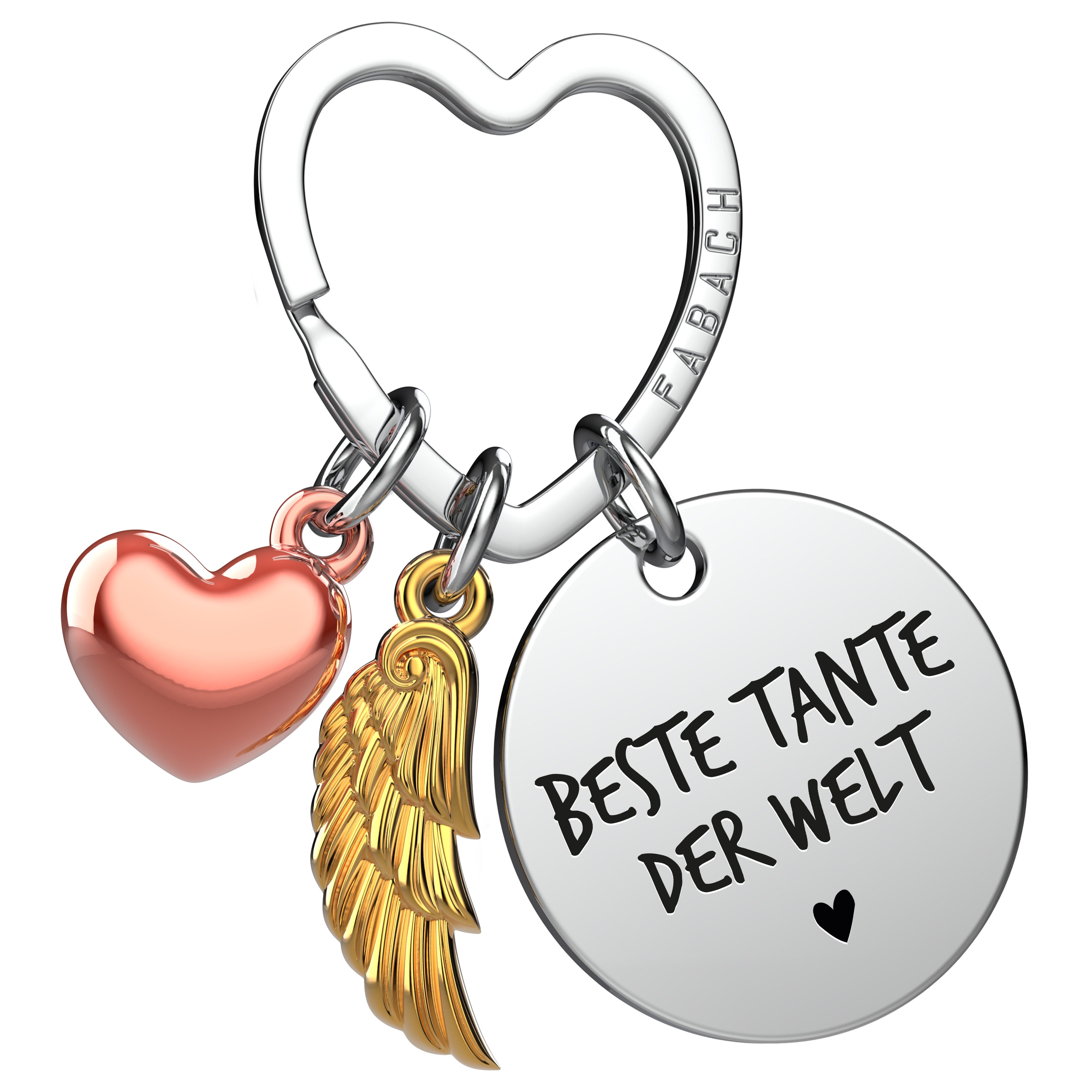FABACH Schlüsselanhänger Glücksbringer Herz und Engelsflügel günstig online kaufen