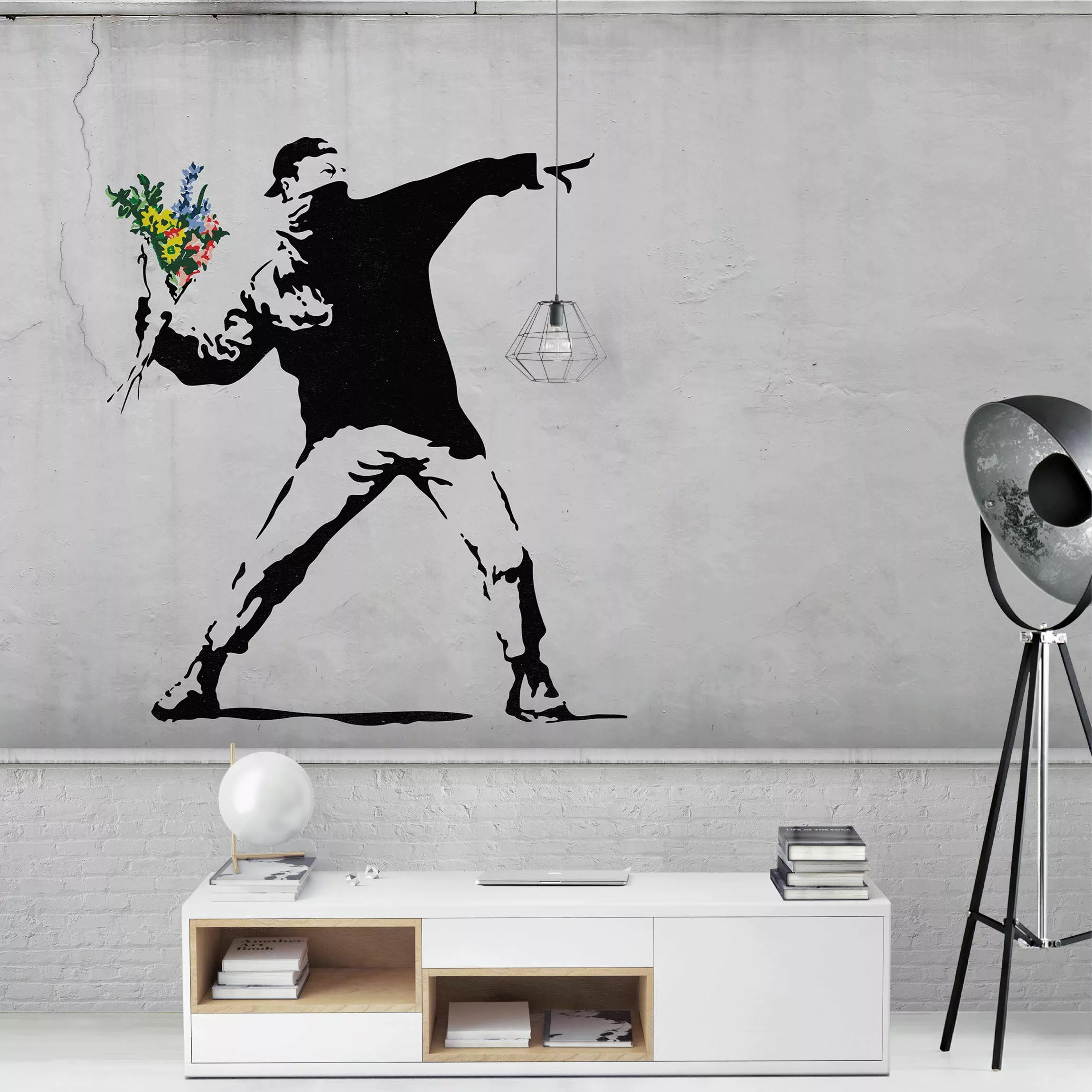 Fototapete Blumenwerfer - Brandalised ft. Graffiti by Banksy günstig online kaufen