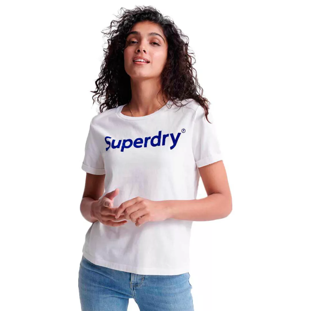 Superdry Regular Flock Boxy Kurzarm T-shirt L Chalk White günstig online kaufen