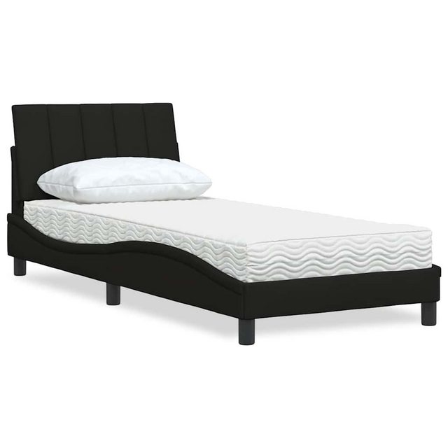 vidaXL Bett, Bett mit Matratze Schwarz 80x200 cm Stoff günstig online kaufen