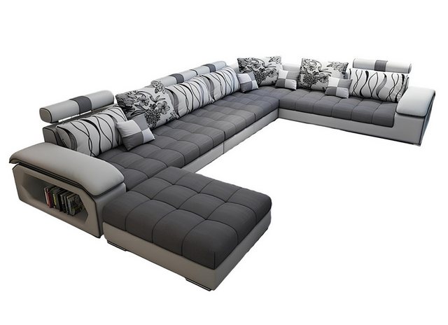 JVmoebel Sofa Wohnlandschaft Textil Sofa Couch Polster Couchen Sofas U Form günstig online kaufen