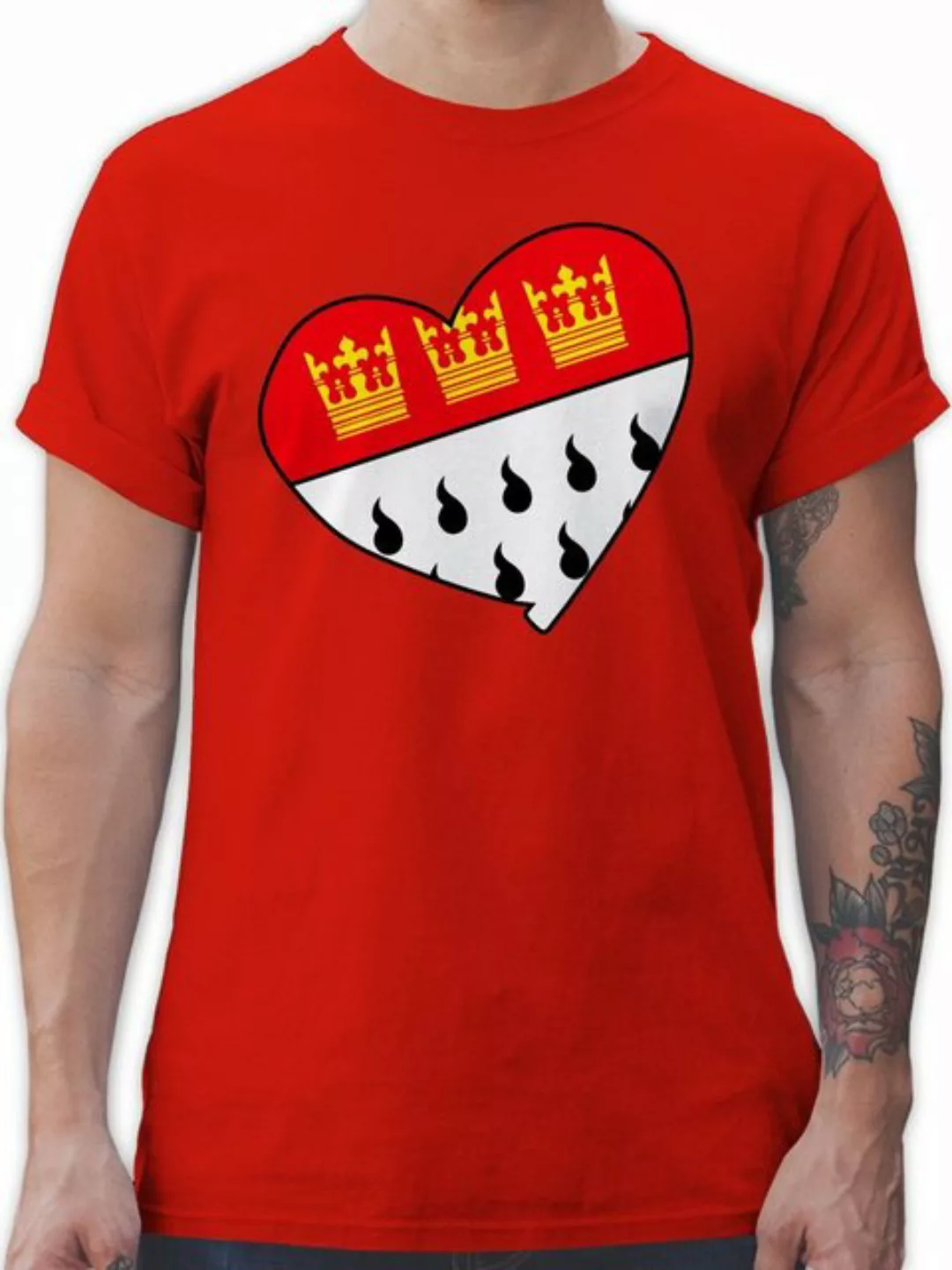 Shirtracer T-Shirt Köln Wappen Herz Karneval & Fasching günstig online kaufen