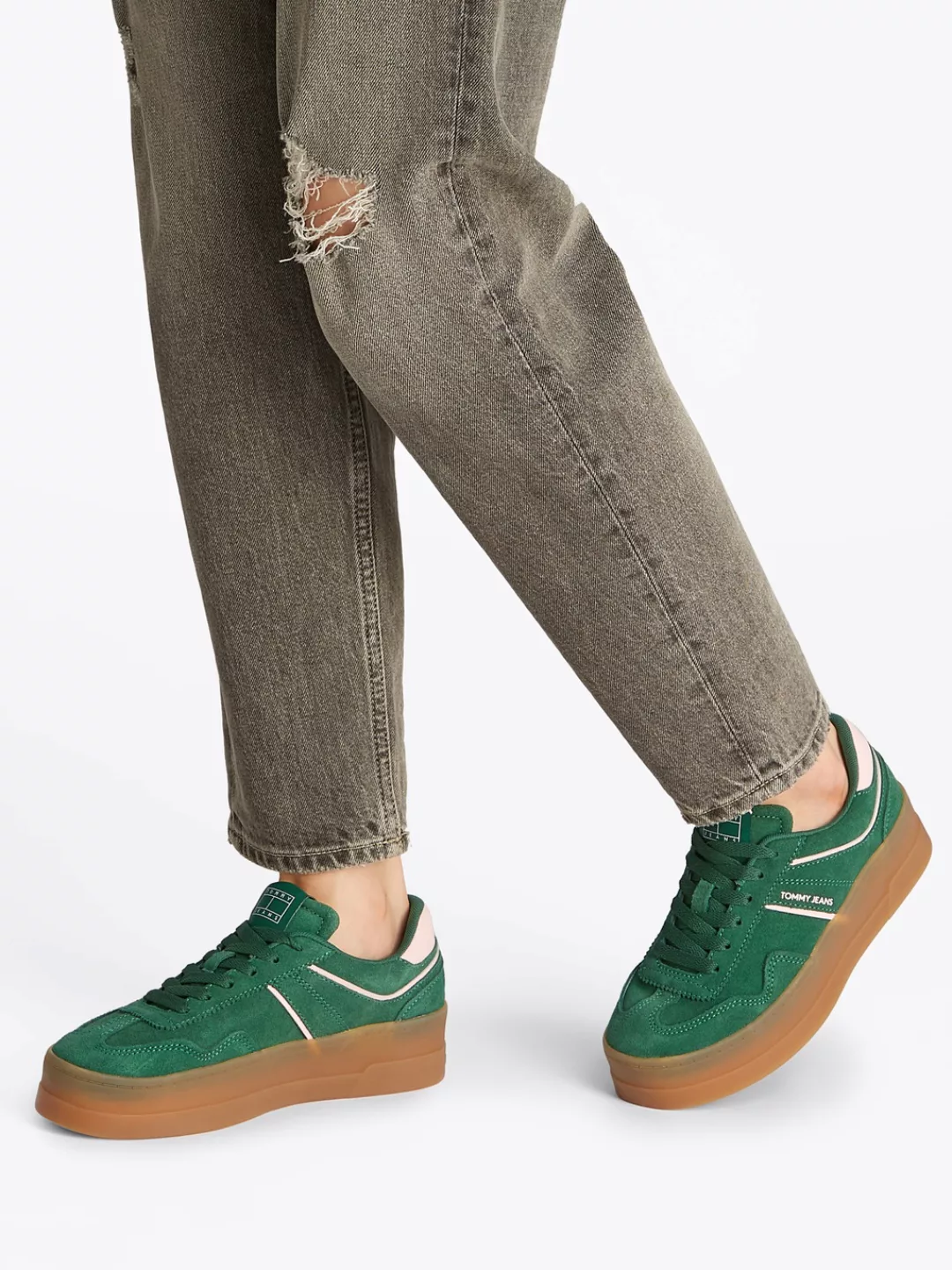 Tommy Jeans Plateausneaker "THE GREENWICH FLATFORM SUEDE", Freizeitschuh, H günstig online kaufen